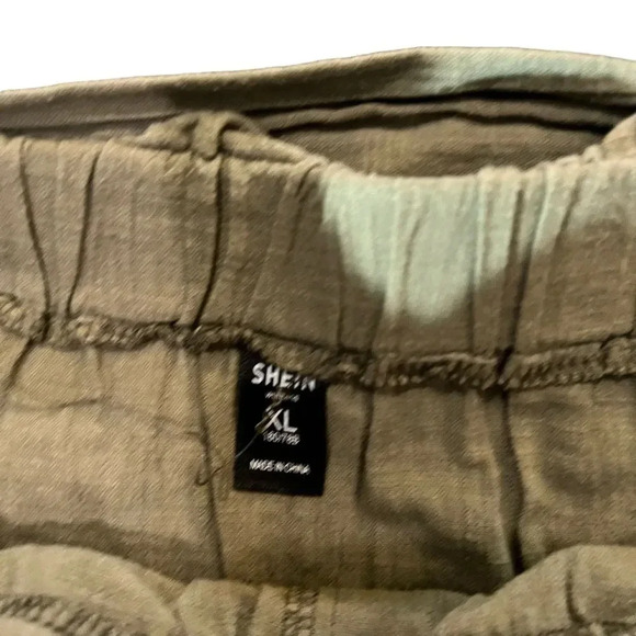 Shein Olive Green Button Front Paper Bag Skirt Large - Picture 3 of 4